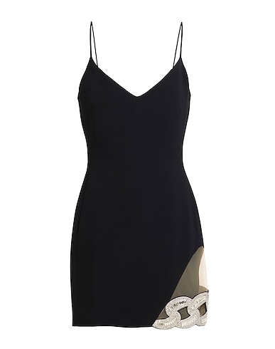 DAVID KOMA Short dress Black 52% Acetate, 45% Viscose, 3% Elastane