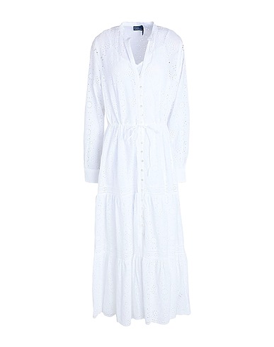POLO RALPH LAUREN Long dress White 100% Cotton