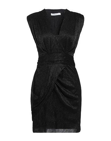 IRO Sheath dress Black 58% Polyester, 42% Metallic fiber