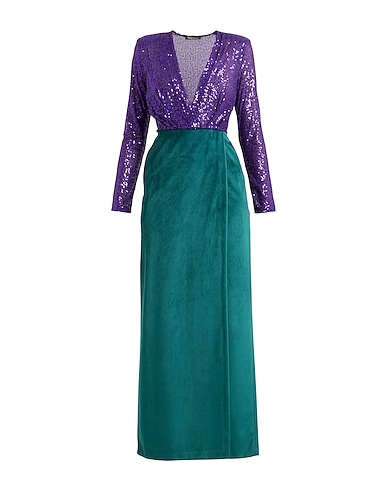 HANITA Long dress Purple 97% Polyester, 3% Elastane