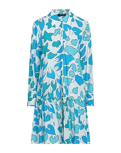 JADICTED Shirt dress Azure 57% Viscose, 33% Silk, 10% Elastane