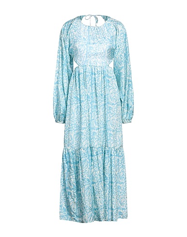 HANNAH Vestito in Seta Celeste 100% Seta