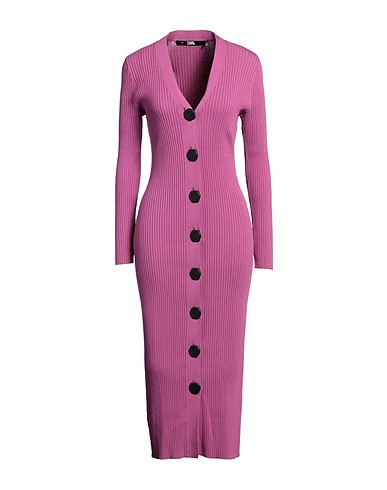 KARL LAGERFELD Midi dress Magenta 55% Viscose, 30% Polyamide, 15% Elastane