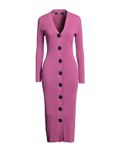 KARL LAGERFELD Midi dress MAGENTA 55% Viscose, 30% Polyamide, 15% Elastane