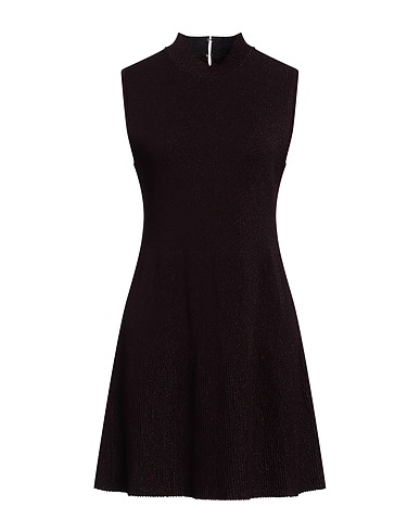 THEORY Short dress Dark purple 39% Viscose, 28% Polyester, 19% Nylon, 11% Metallic fiber, 3% Elastane