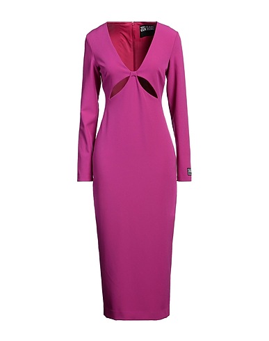 VERSACE JEANS COUTURE Elegant dress Magenta 88% Polyester, 12% Elastane
