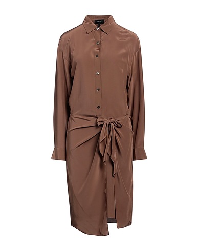 THEORY Midi dress Brown 100% Viscose
