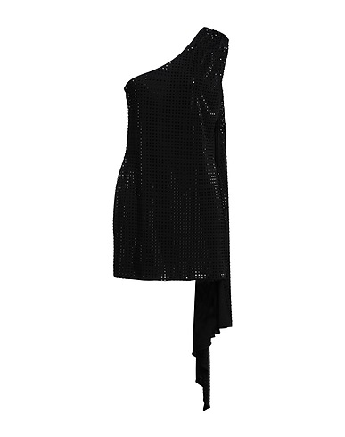 DAVID KOMA One-shoulder dress Black 80% Acetate, 20% Polyamide, Glass