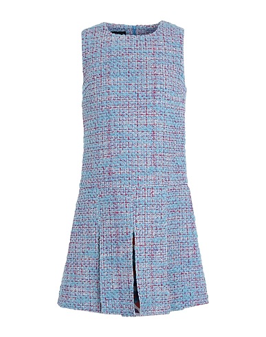 BOUTIQUE MOSCHINO Short dress Pastel blue 52% Acrylic, 27% Synthetic fibers, 15% Wool, 6% Cotton, Silk
