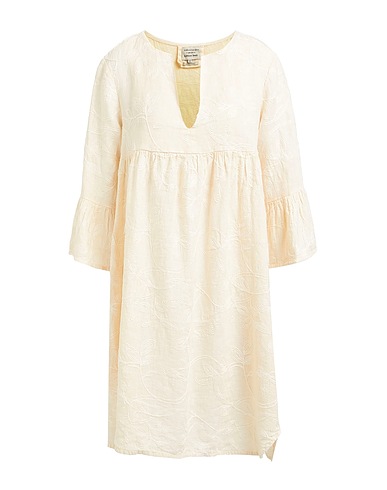 ALESSIA SANTI Short dress Cream 100% Linen