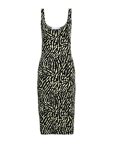 PROENZA SCHOULER Midi-Kleid Schwarz 60% Seide, 24% Baumwolle, 13% Polyamid, 3% Elastan
