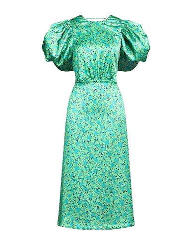 ROTATE BIRGER CHRISTENSEN Midi dress Lime green 50% Recycled polyester, 47% Polyester, 3% Elastane