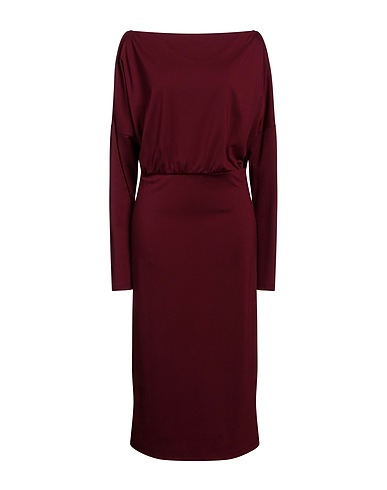 PINKO Midi dress Burgundy 67% Viscose, 28% Polyamide, 5% Elastane