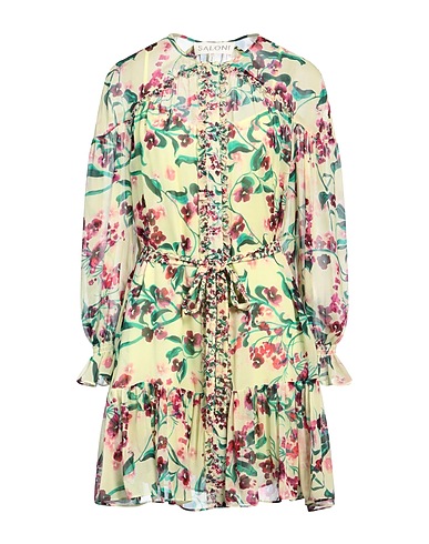 SALONI Short dress Pastel yellow 100% Silk