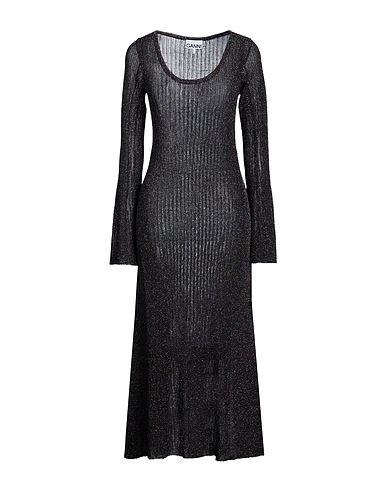 GANNI Midi dress 66% Recycled polyester, 34% Metallic fiber