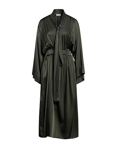 ALTEA Long dress Military green 94% Silk, 6% Elastane