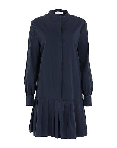 FABIANA FILIPPI Shirt dress Navy blue 56% Virgin Wool, 44% Cotton, Ecobrass