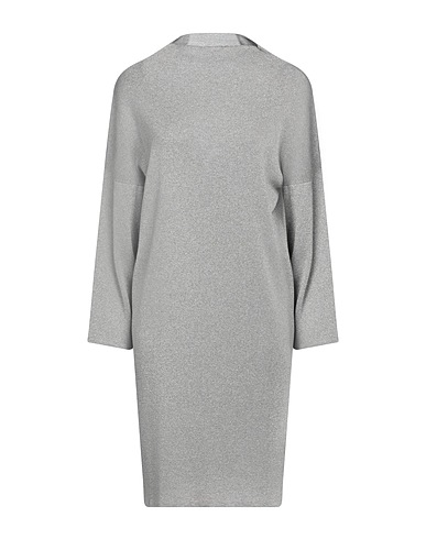 SOALLURE Vestito corto Grigio chiaro 70% Viscosa, 20% Fibra di metallo, 10% Poliammide