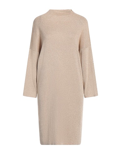 SOALLURE Short dress Beige 70% Viscose, 20% Metallic fiber, 10% Polyamide