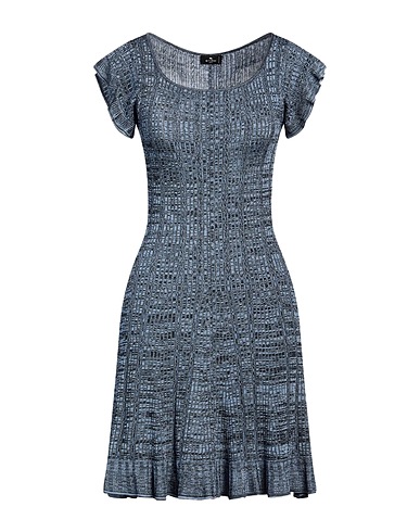 ETRO Short dress Slate blue 89% Viscose, 11% Polyester