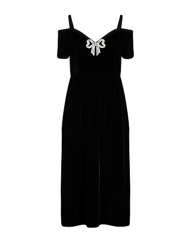 SALONI Midi dress Black 82% Rayon, 18% Silk