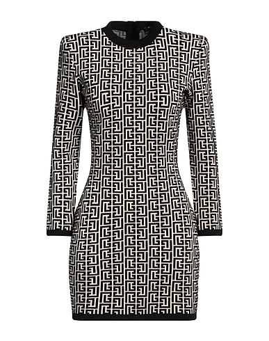 BALMAIN Sheath dress Black 51% Wool, 28% Viscose, 19% Polyamide, 2% Elastane