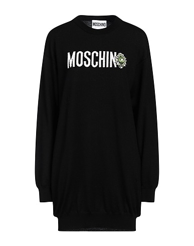 MOSCHINO Vestito corto Nero 100% Lana Vergine, Poliammide, Acrilico, Poliestere, Elastan