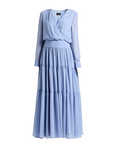 EMPORIO ARMANI Long dress Light blue 100% Polyester