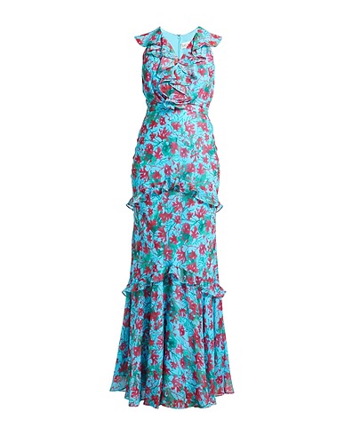 SALONI Long dress Sky blue 100% Silk
