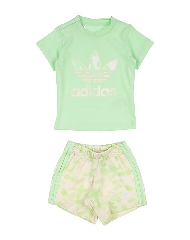 ADIDAS ORIGINALS Baby co-ord  SHORT TEE SET
 Light green 100% Cotton, Elastane