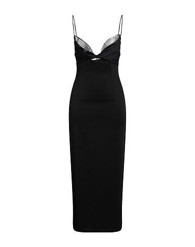 GALVAN  London Long dress Black 100% Viscose, Polyamide, Elastane, Glass, Triacetate