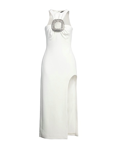 DAVID KOMA Sheath dress White 52% Acetate, 45% Viscose, 3% Elastane