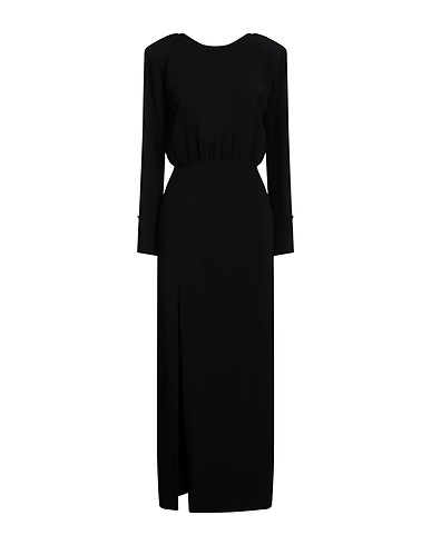 FEDERICA TOSI Vestito lungo Nero 50% Acetato, 50% Viscosa, Poliestere
