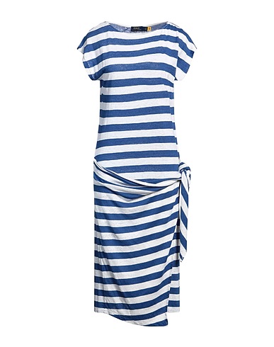 POLO RALPH LAUREN Midi dress Blue 100% Linen