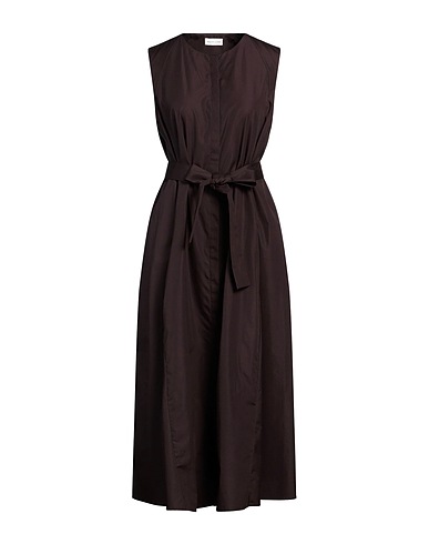 MAISON ULLENS Midi dress Dark brown 100% Cotton
