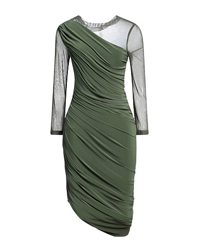NORMA KAMALI Midi dress Military green 95% Polyester, 5% Elastane, Nylon