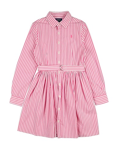 POLO RALPH LAUREN Vestito STRIPED BELTED COTTON POPLIN SHIRTDRESS
 Rosa 100% Cotone