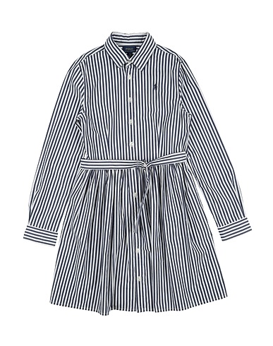 POLO RALPH LAUREN Vestito STRIPED BELTED COTTON POPLIN SHIRTDRESS
 Blu notte 100% Cotone