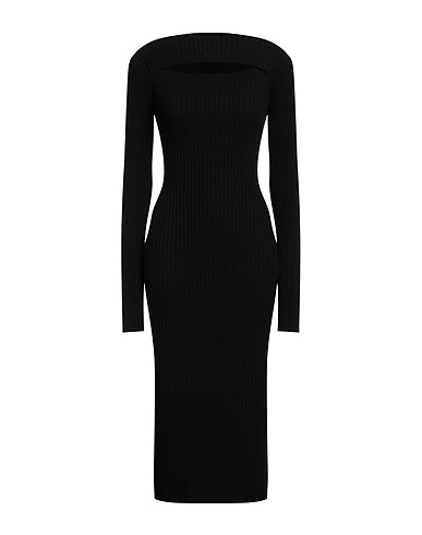 ANINE BING Midi dress Black 97% Cotton, 3% Elastane