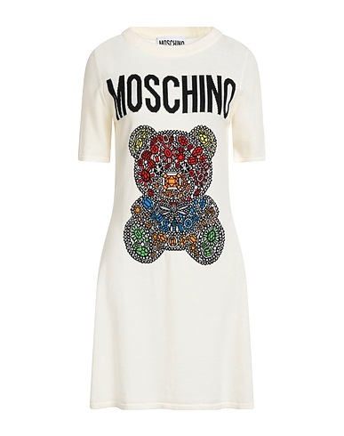 MOSCHINO Короткое платье COUTURE Белый 100% Натуральная шерсть