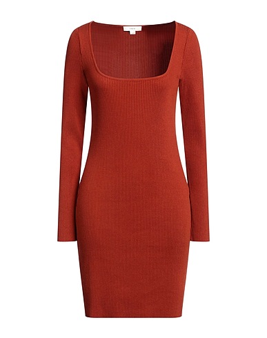 VINCE. Sheath dress Rust 47% Cotton, 30% Viscose, 21% Polyester, 2% Elastane