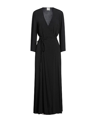 FORTE_FORTE Long dress Black 60% Acetate, 40% Silk