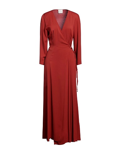 FORTE_FORTE Long dress Rust 60% Acetate, 40% Silk