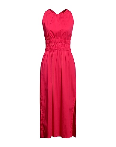SEMICOUTURE Long dress Magenta 79% Cotton, 18% Polyamide, 3% Elastane
