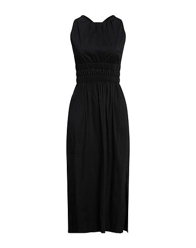 SEMICOUTURE Vestito lungo Nero 79% Cotone, 18% Poliammide, 3% Elastan