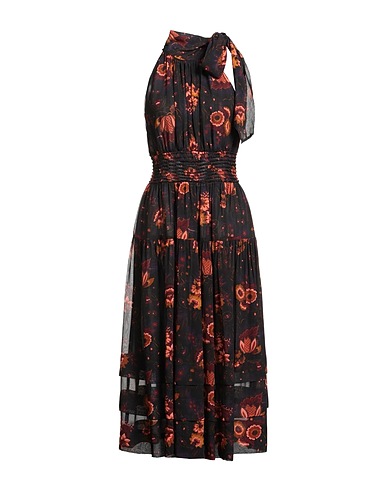 ULLA JOHNSON Midi-Kleid Schwarz 100% Seide