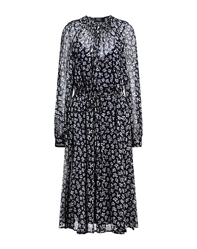 POLO RALPH LAUREN Midi dress Midnight blue 100% Viscose