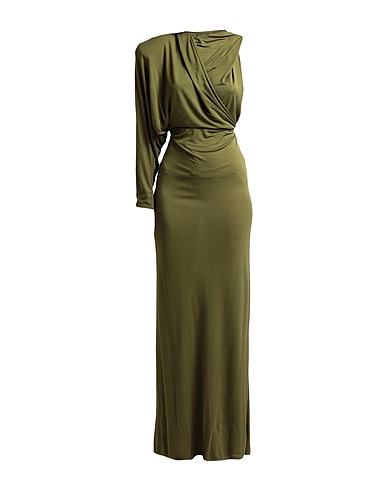 SAINT LAURENT Long dress Military green 100% Viscose