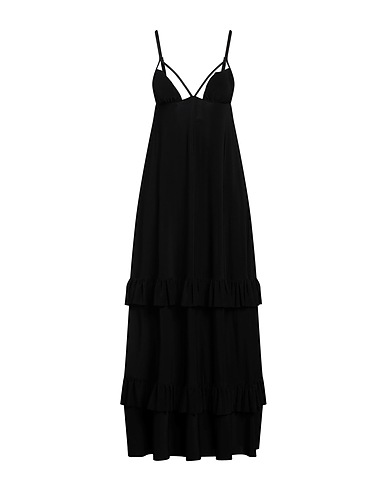 DISTRICT by MARGHERITA MAZZEI Long dress Black 95% Polyester, 5% Elastane