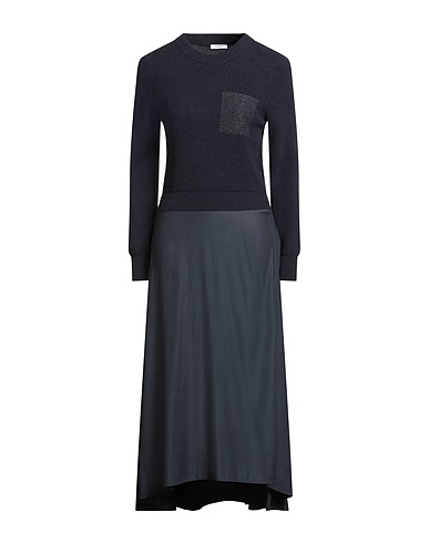 PESERICO Midi dress Midnight blue 100% Metallic fiber, Viscose, Wool, Elastane, Virgin Wool